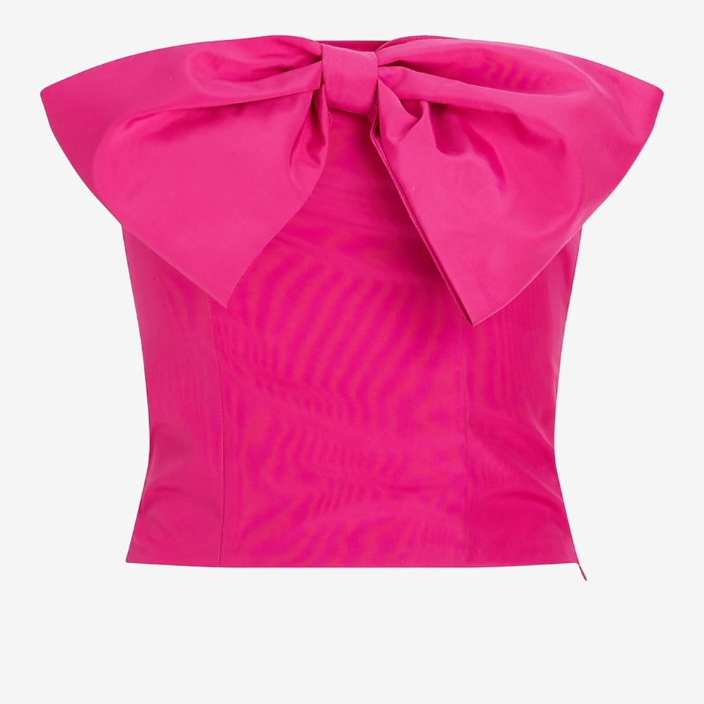Express Pink Strapless Bow Corset Tube Top size 10 NO STRETCH